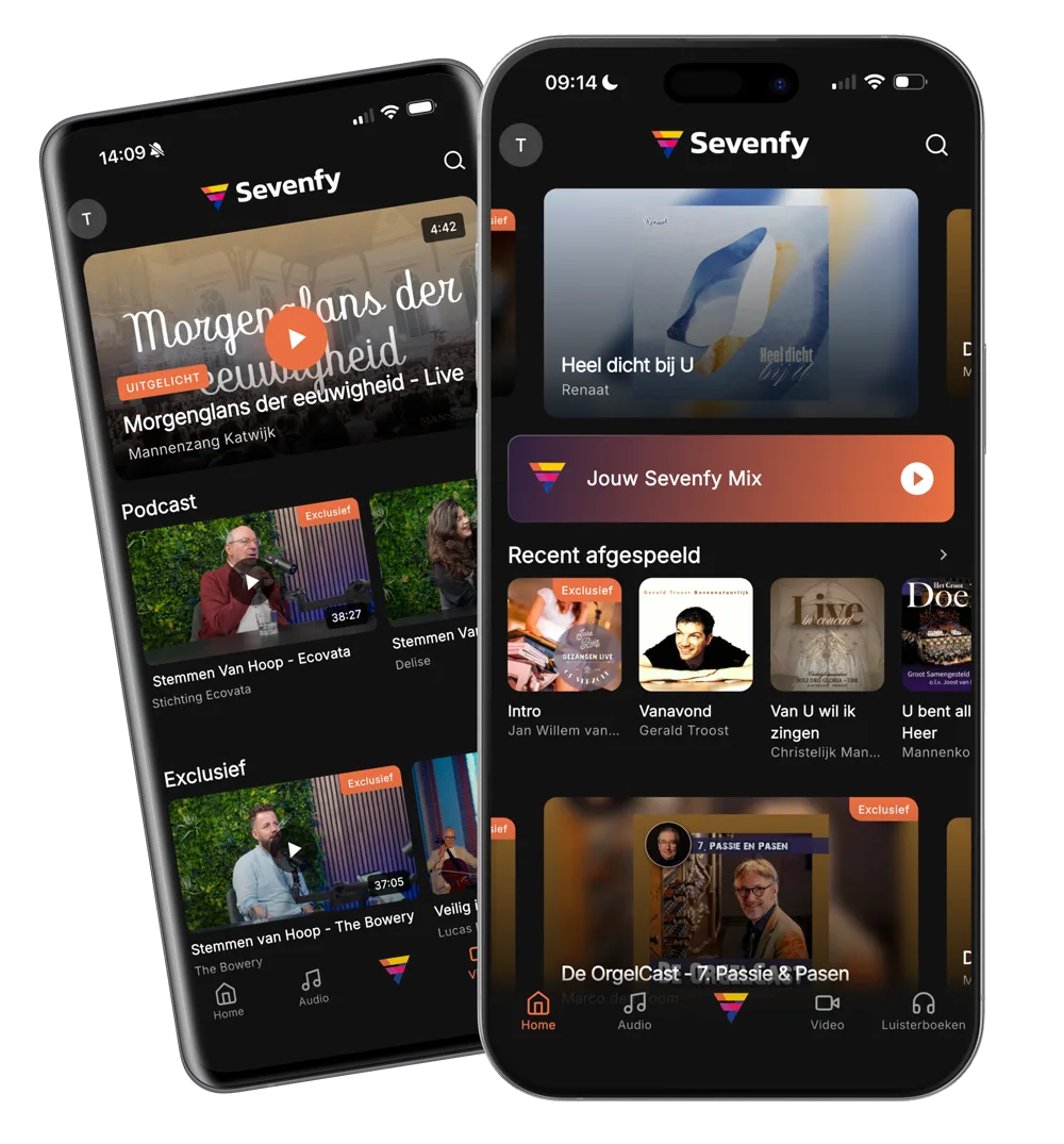 Sevenfy app op twee telefoons